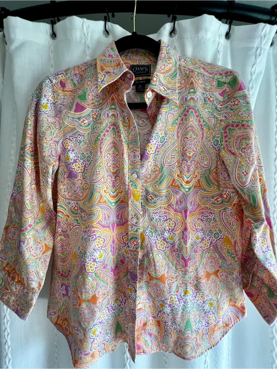 Chaps Tops - Chaps Women’s Paisley Button-Down Shirt in Multi-Color